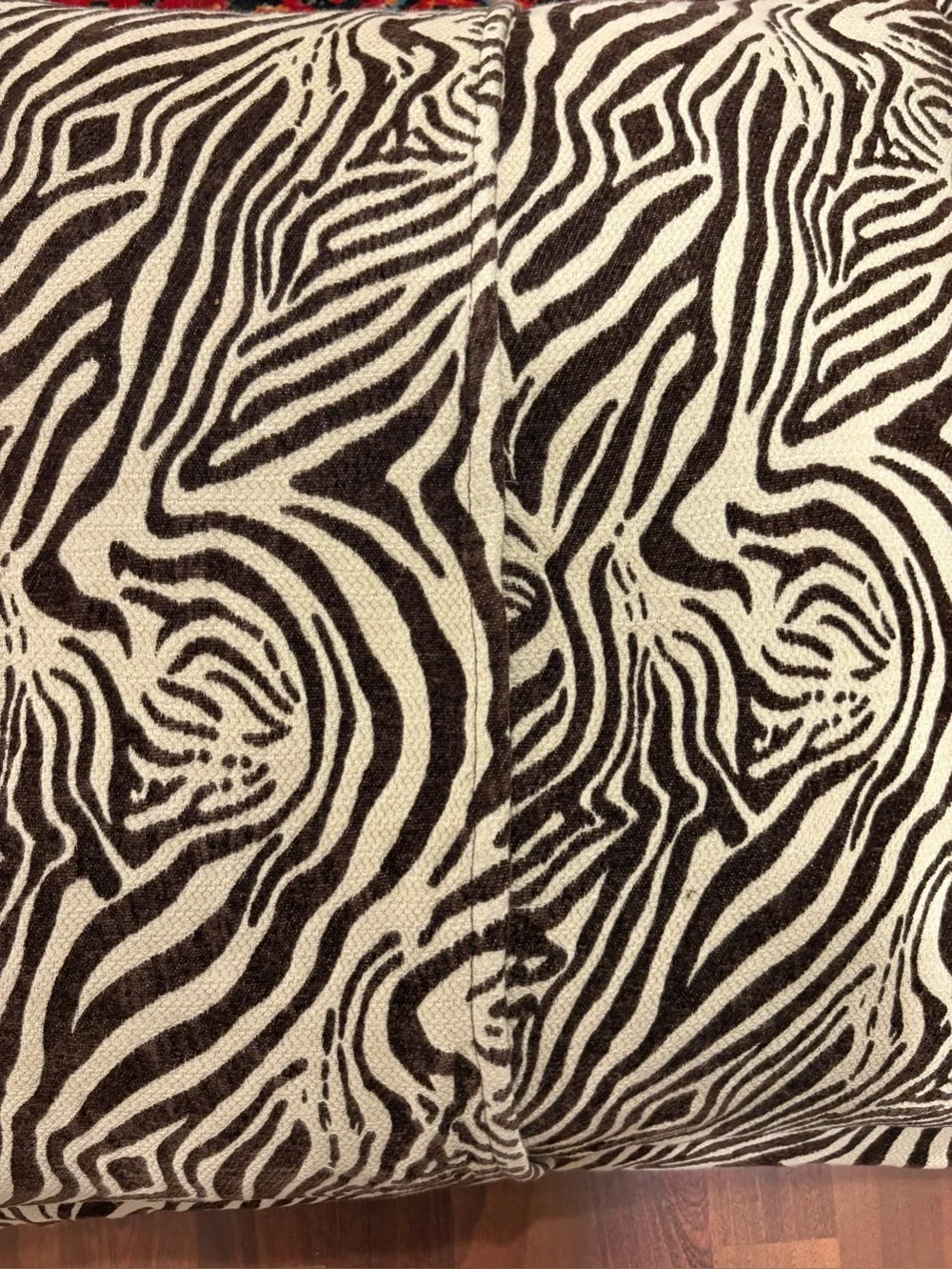 Set of 3 euro sham zebra print brown and cream. Ralph Lauren Fabric 29” x 29”